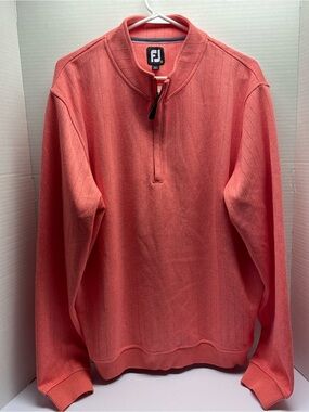 FootJoy Men's Coral Zip-Neck Sweater